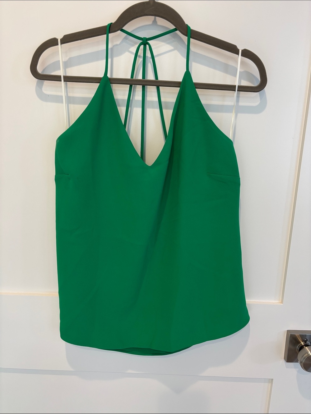 Amanda Uprichard Emerald Green Halter V-Neck Cami